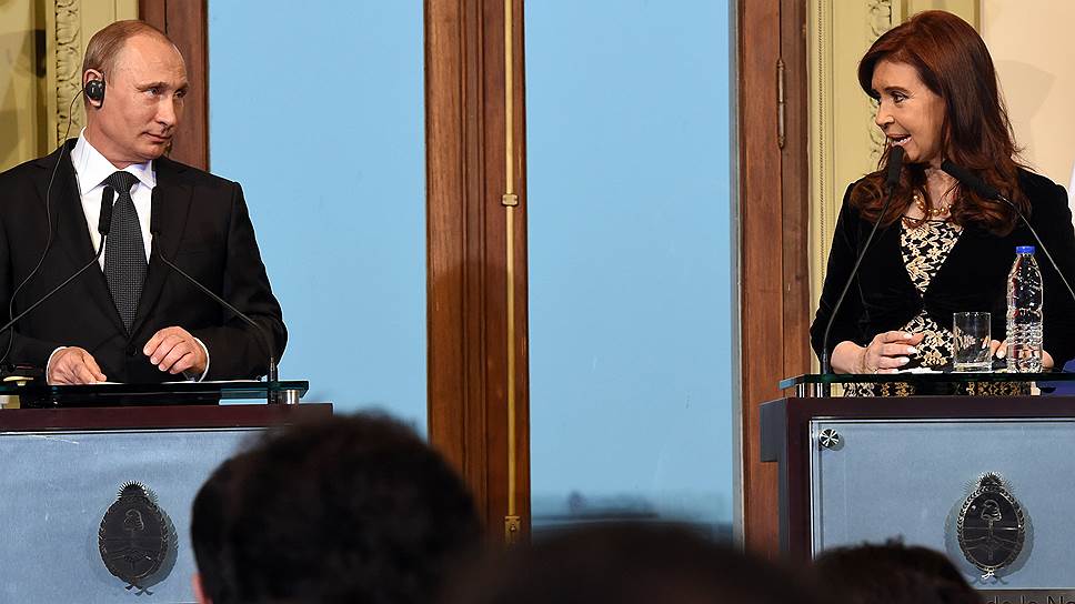 2014 год. Владимир Путин  и президент Аргентины Кристина Фернандес де Киршнер 
