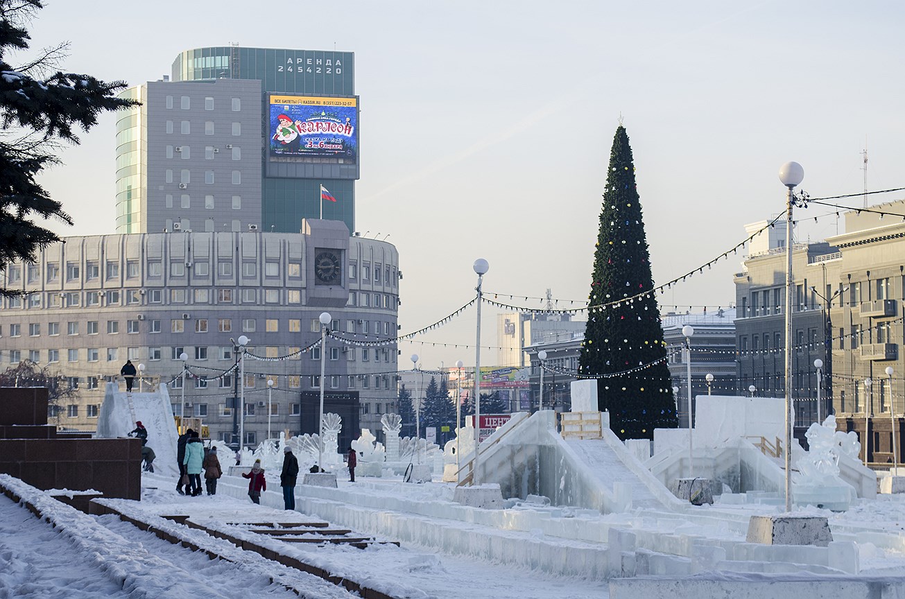 Площадь революции Челябинск зима