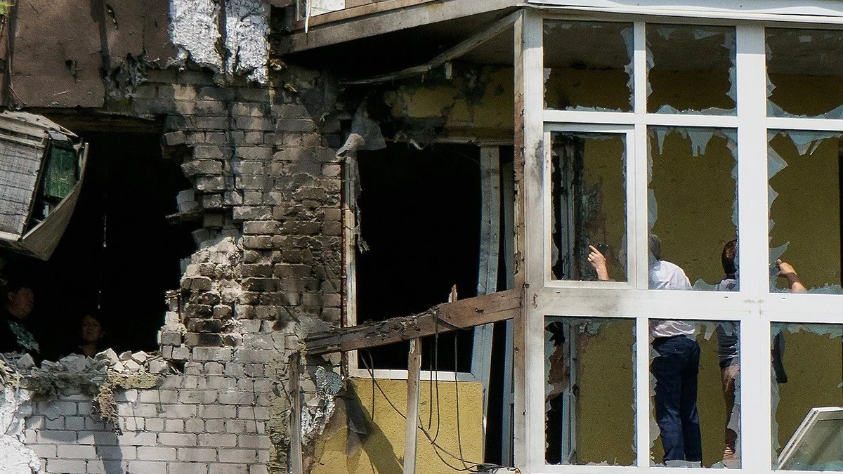Последствия падения беспилотника в Воронеже