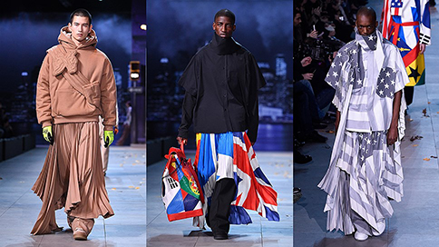 Классика мужской одежды Hermes, шарфы в пол Dior и юбки Louis Vuitton