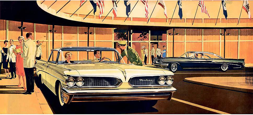 По легенде боссы GM однажды возмутились тем, что иллюстратор Арт Фитцпатрик искажает пропорции машин по своему усмотрению. Арт сфотографировал несколько моделей, нарисовал их один в один по контурам фото, а затем предложил угадать по картинкам -- где реальный Pontiac, а где «преувеличенный». Боссы не угадали! 