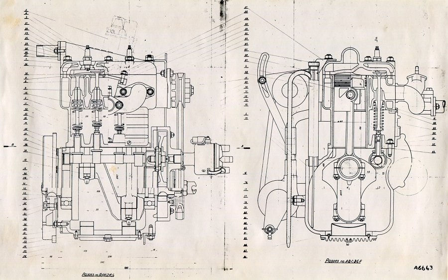 Чертеж двигателя REAF-1950