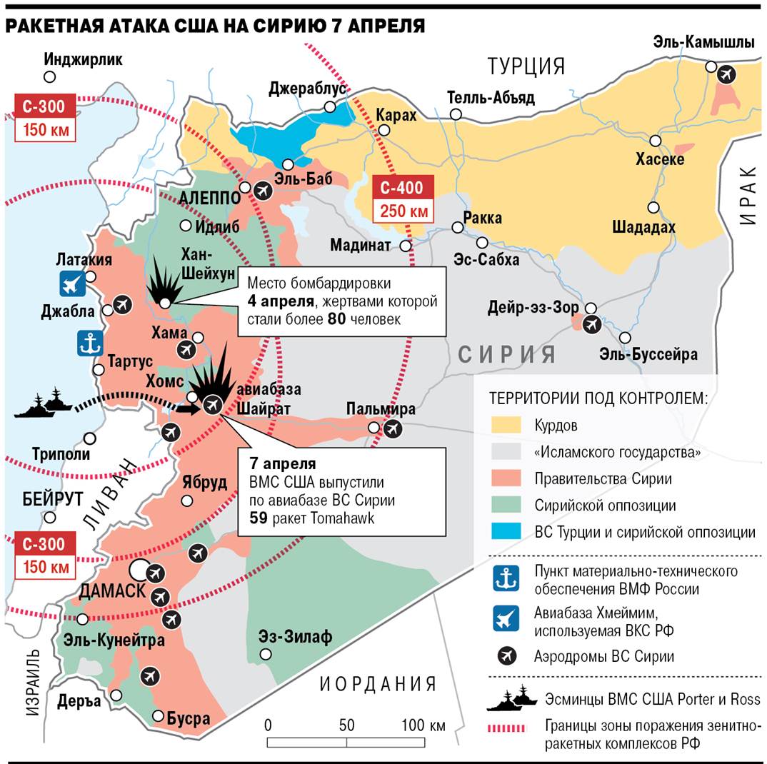 Карта ракетных ударов