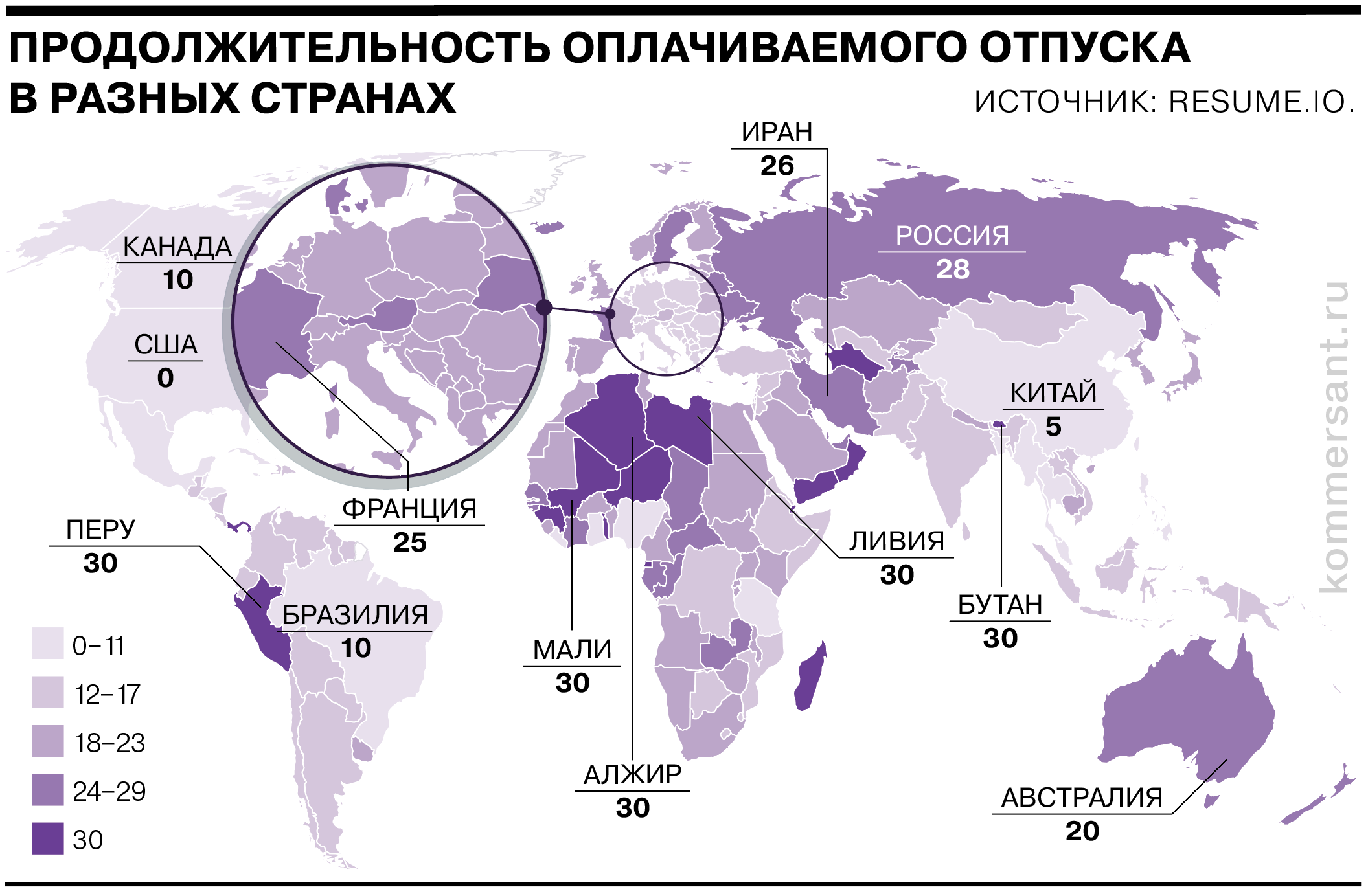 Работа и отдых в годах, месяцах, днях и человеко-часах - Коммерсантъ