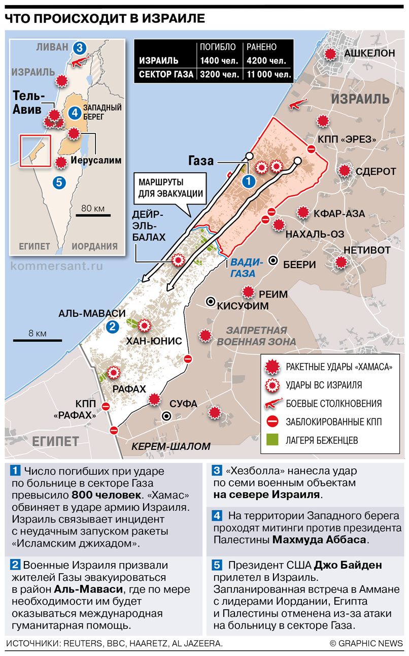 Что происходило в Израиле. День 12-й. Главное и карта - Коммерсантъ