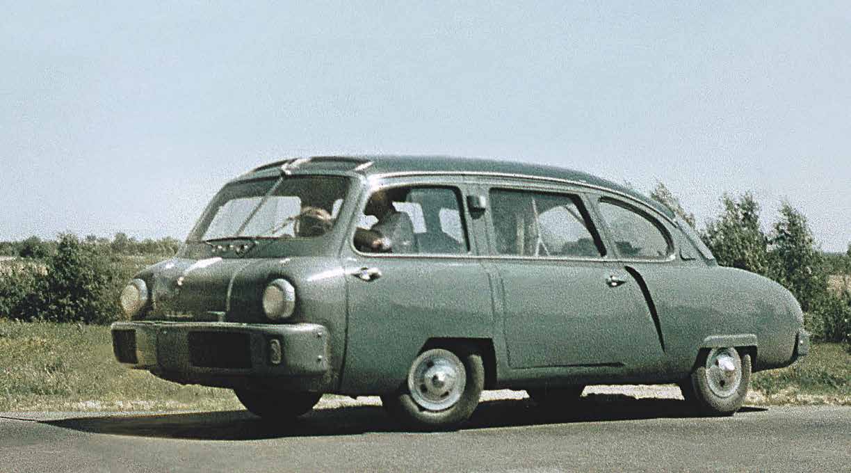 НАМИ-013 – прототип автомобиля среднего класса с вагонной компоновкой и автоматической трансмиссией (1949)