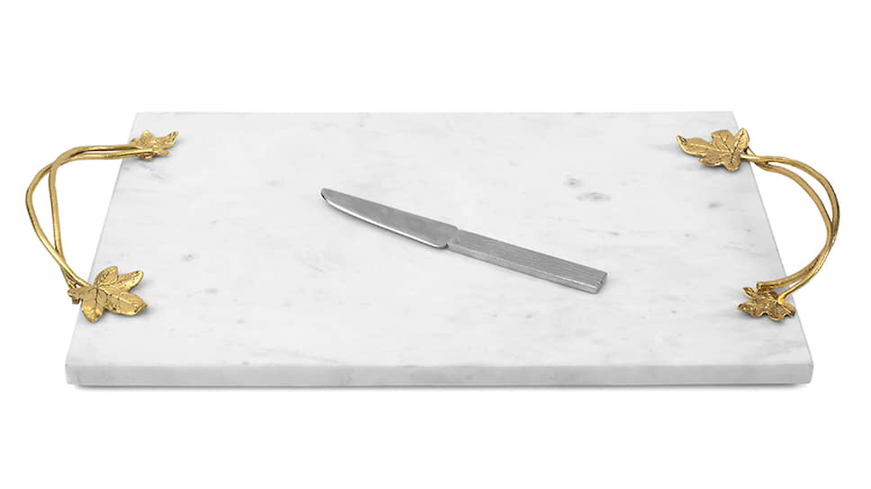 Сервировочная доска для сыра Ivy &amp; Oak с ножом, Michael Aram, мрамор, латунь, сталь