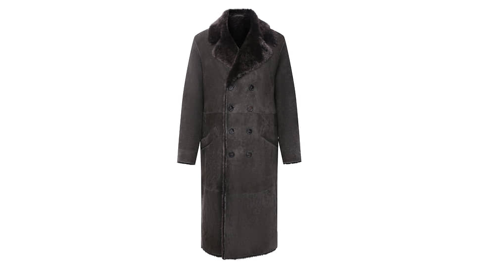 Пальто, Giorgio Armani, дубленая кожа