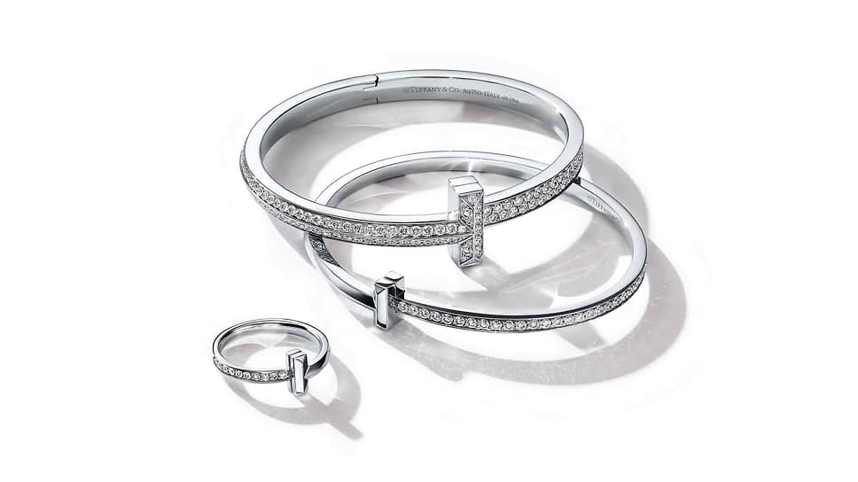 Браслеты и кольцо Tiffany T, Tiffany &amp; Co., белое золото, бриллианты
