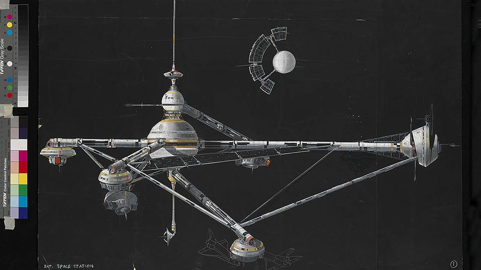 Эскиз космической станции для фильма &amp;quot;Лунный гонщик&amp;quot;, 1979 год 