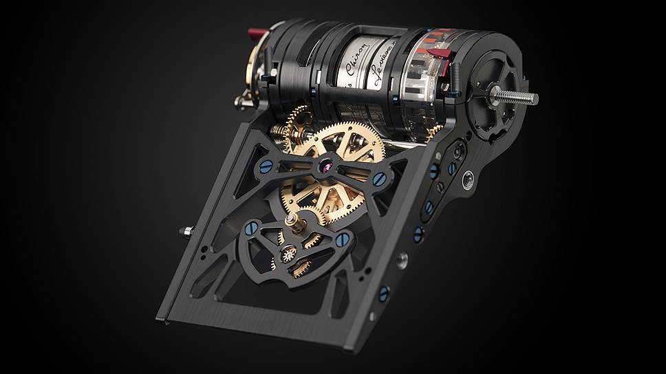 Создатели Type 390 говорят, что линейный механизм часов напоминает линейную сборку автомобиля Bugatti Chiron на заводе 
