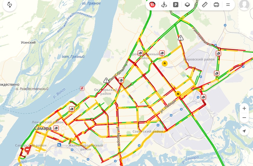 Камеры в самаре на карте. Карта пробок Самара. Пробки Самара.