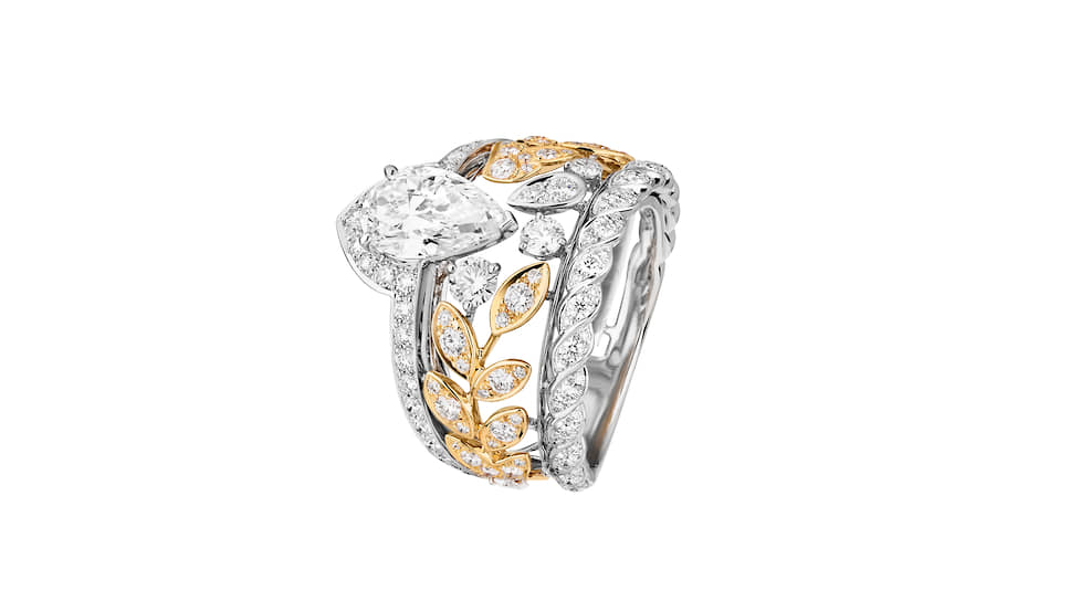 Кольцо Ble Gabrielle, белое и желтое золото, бриллианты