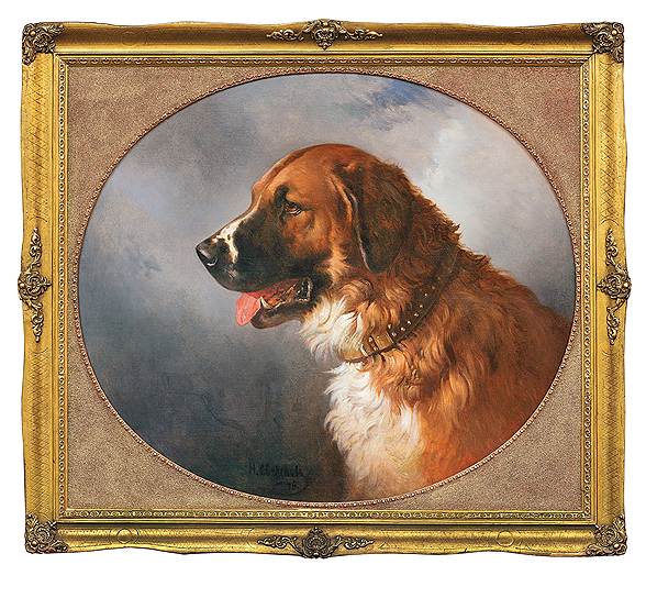 &quot;Портрет сенбернарской собаки&quot; Николая Сверчкова соединяет зоологическую точность с психологизмом и написан по всем правилам парадного портрета. &quot;Магнум Арс&quot;, $200-250 тыс. 