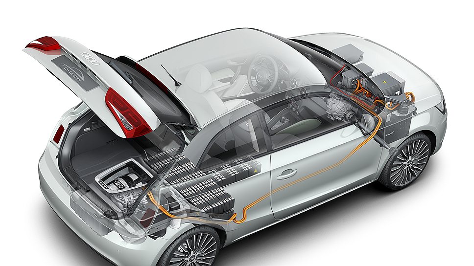 &lt;B>Вся механика&lt;/B> Audi A2 e-tron, включая генератор и сопутствующее оборудование, весит 70 кг, и 12 л бензина ей хватает, чтобы машина проехала 200 км. Хотя это именно на всякий случай: большинство из горожан не проезжает за день и 50 км, а этот пробег возможен и на одном заряде батареи