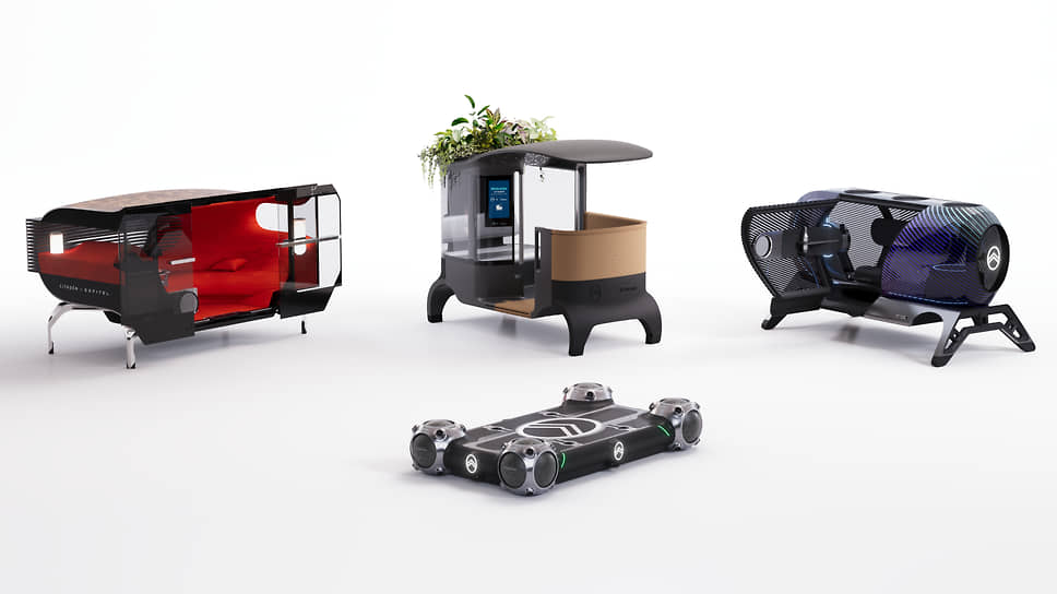 Citroen Autonomous Mobility Vision состоит из платформы Skate и сменных модулей Pod, представляющих собой разнообразные по своим функциям пассажирские контейнеры-капсулы
