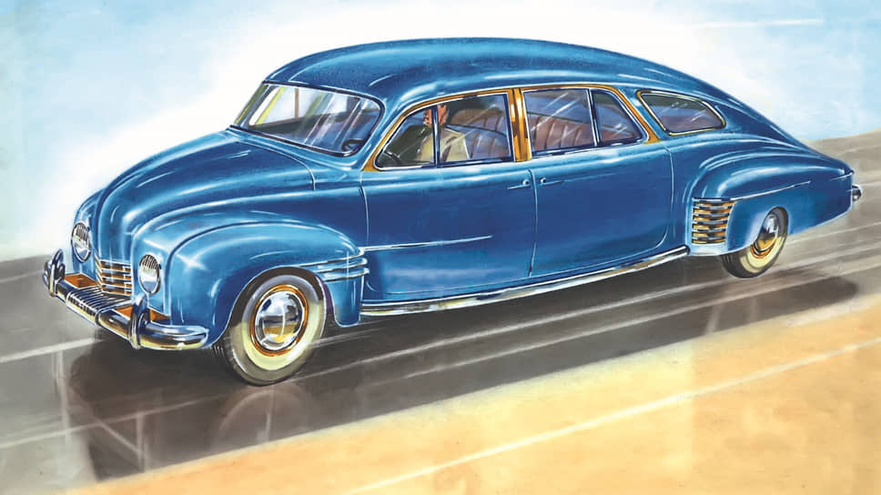 Проект «автомобиля высокого класса» 1940 года, предложенного как альтернатива лимузину ЗИС-101. Разрабатывался на самом ЗИСе группой энтузиастов, куда входили художники Валентин Ростков и Юрий Долматовский. Автор этого рисунка — Юрий Долматовский