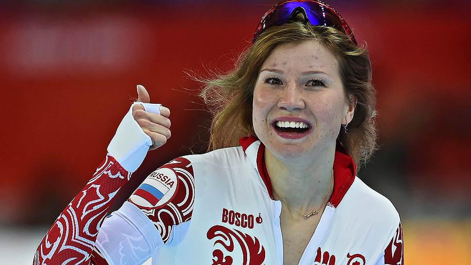 Конькобежка Ольга Фаткулина, серебряный призер на дистанции 500 м