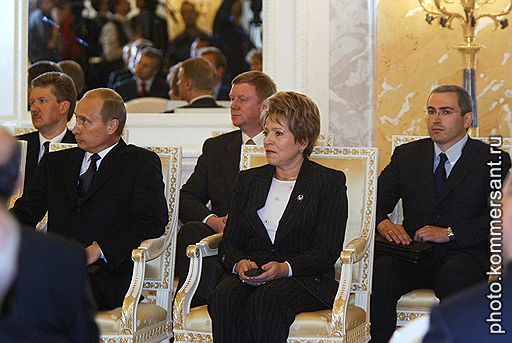 С Алексеем Миллером, Анатолием Чубайсом, Михаилом Ходорковским и Валентиной Матвиенко. 2003 год 