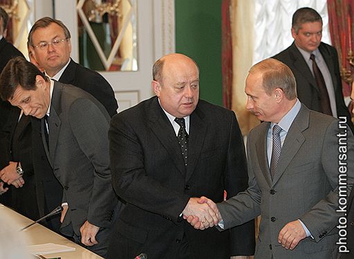 С Александром Жуковым, Андреем Костиным и Михаилом Фрадковым. 2004 год