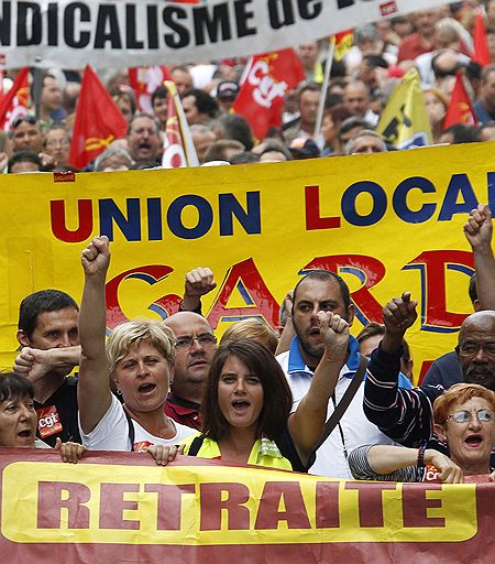 07.09.2010 Во Франции началась общенациональная забастовка против предложенной правительством пенсионной реформы