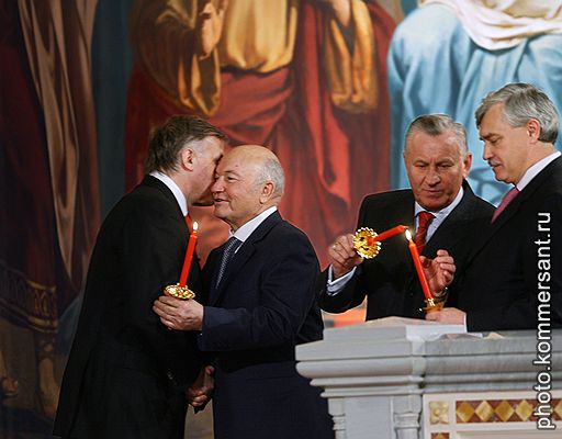 Президент ОАО РЖД Владимир Якунин (слева) и полпред президента в ЦФО Георгий Полтавченко (справа). 2007 год