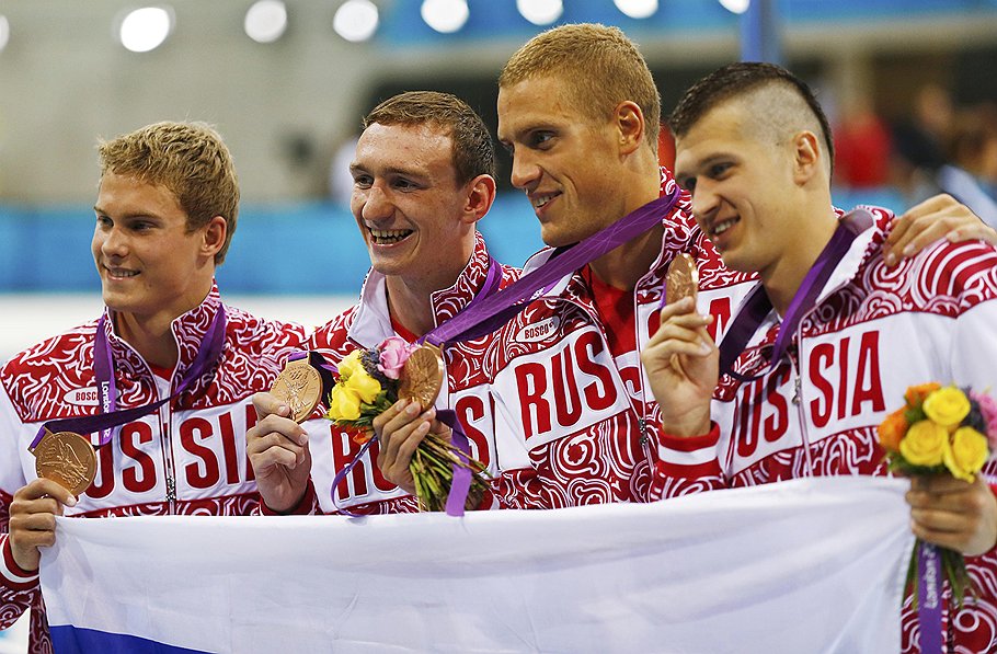 Сборная России по плаванию, 4x100 метров вольным стилем, эстафета, бронзовые медали