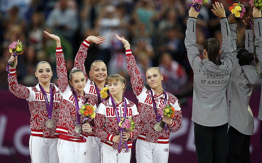 Сборная Россия по спортивной гимнастике, командное первенство, серебряные медали