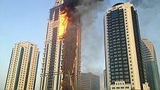 В Грозном горит небоскреб в деловом центре
