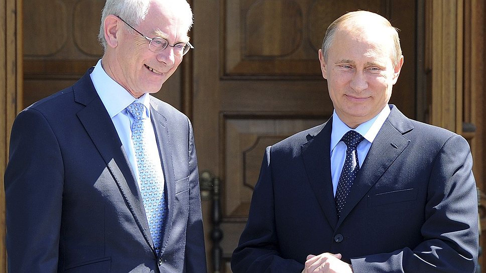 Председатель Европейского совета Герман ван Ромпей и президент РФ Владимир Путин