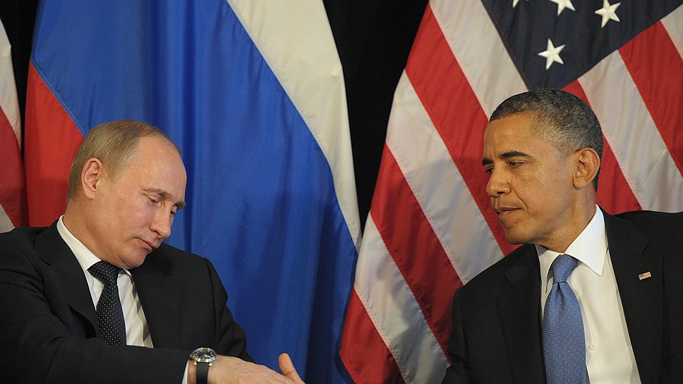Президент России Владимир Путин (слева) и президент США Барак Обама