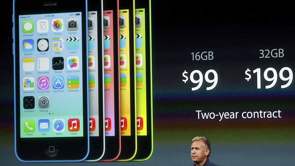 Новый iPhone 5С будет стоить в США с контрактом: $99 за 16 ГБ и $199 за 32 ГБ. Чехол — $29