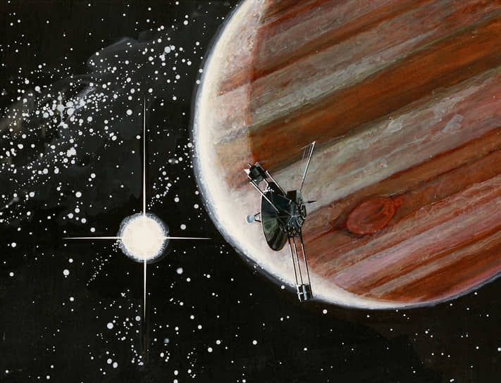1973 год. Американская автоматическая межпланетная станция «Пионер-10» первой в истории космонавтики прошла в 131 тысяче километров от Юпитера и прислала на Землю 80 снимков