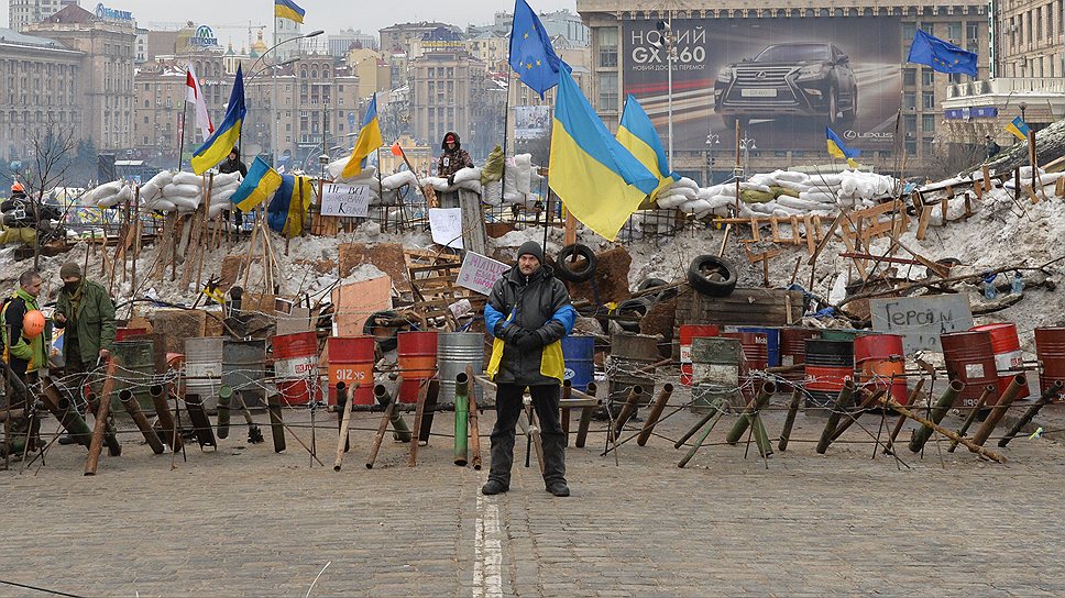 Баррикады сторонников евроинтеграции Украины в центре Киева