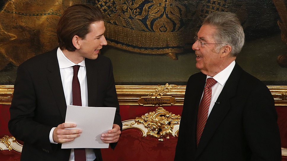 27-летний студент юридического факультета Венского университета Себастиан Курц (слева) стал новым министром иностранных дел Австрии. Молодой человек — самый молодой в истории страны глава внешнеполитического ведомства. До этого он занимал должность госсекретаря по интеграции мигрантов
&lt;br>На фото с президентом Австрии Хайнсом Фишером 

