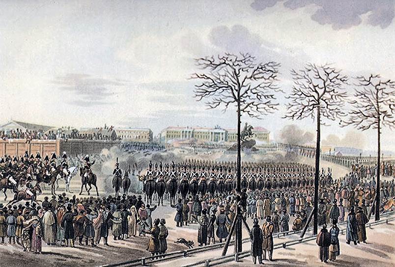 1825 год. Восстание декабристов на Сенатской площади в Санкт-Петербурге
