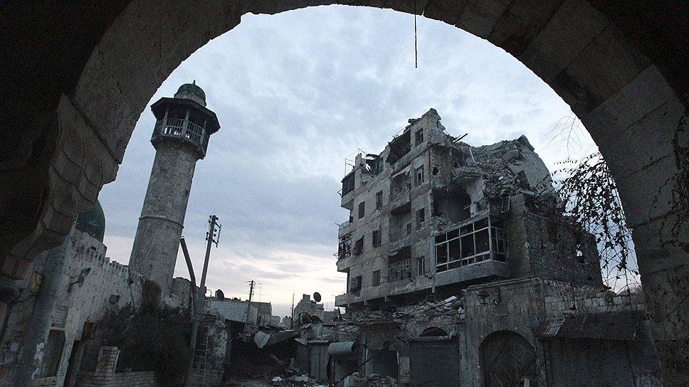 Разрушенные здания в Алеппо, Сирия