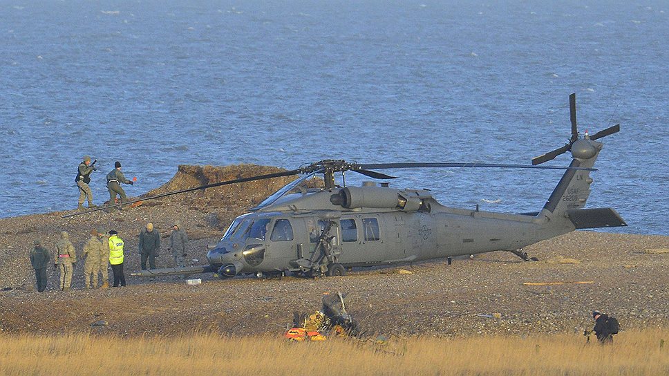 Крушение военного вертолета на побережье в Норфолке, Великобритания