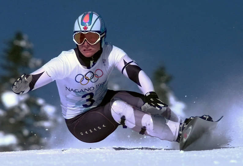 1998 год. В программу зимних Олимпийских игр включены состязания сноубордистов &lt;br>
На фото: первый в истории олимпийский чемпион по сноуборду канадец Росс Ребальяти