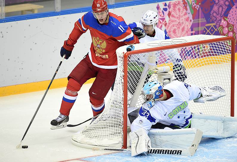 Победой россиян завершился первый матч хоккейной сборной против команды Словении со счетом 5:2