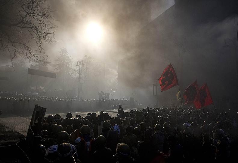 В центре Киева 18 февраля возобновились беспорядки 