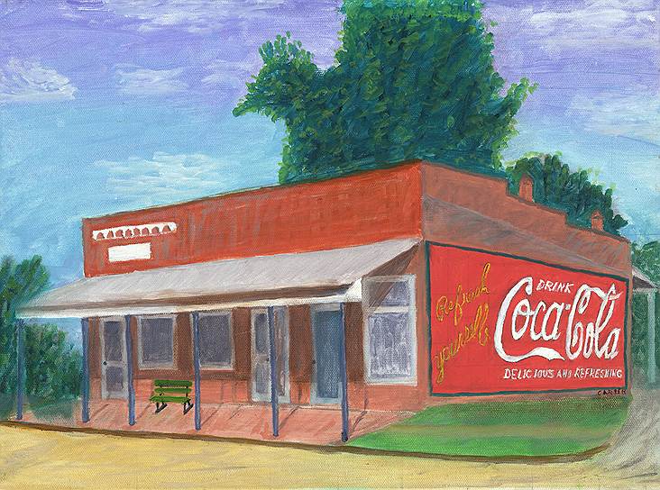 Картина Джимми Картера «Здание и вывеска Coca-Cola»