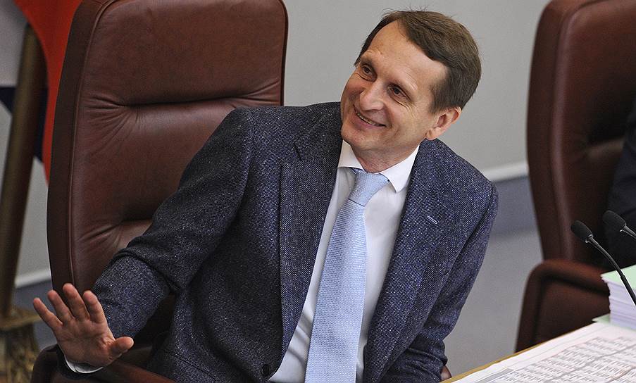 Бывший председатель Госдумы Сергей Нарышкин (с 5 октября 2016 года — директор Службы внешней разведки РФ)