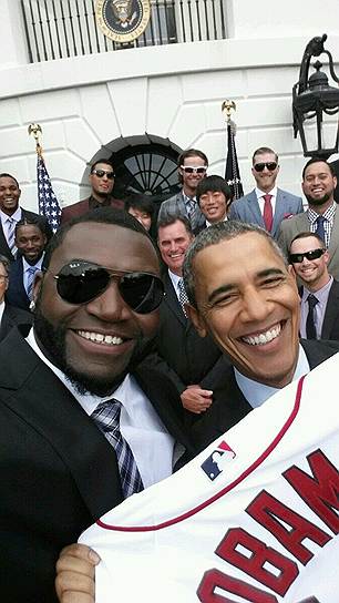 Президент США Барак Обама и бейсболист Дэвид Ортиз