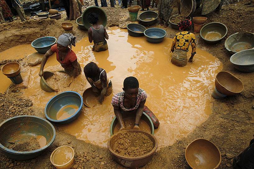 Золотоискатели на новом прииске в Кот-д’Ивуаре