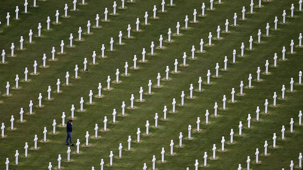 Американское кладбище времен Второй мировой войны в Нормандии