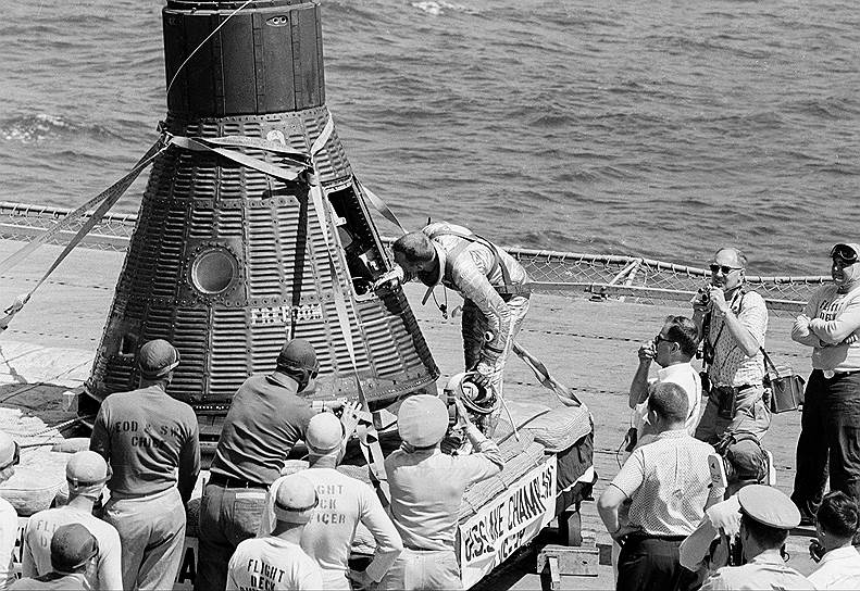 1961 год. Первый американский суборбитальный полет на космическом корабле «Меркурий» (МР-3) Алана Шепарда