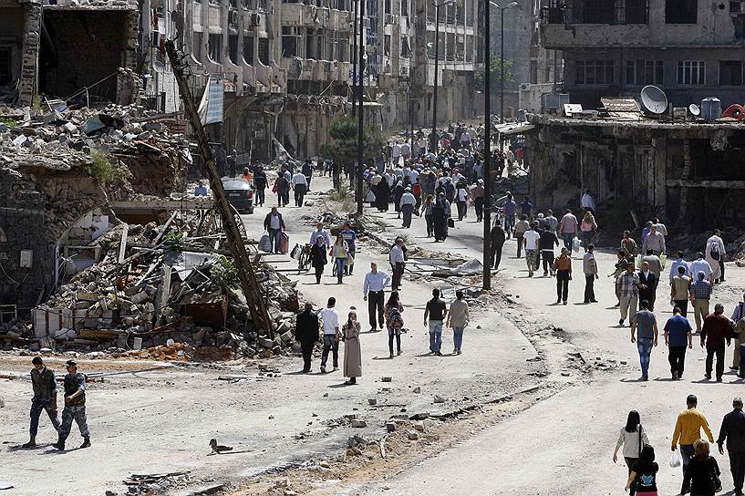 Из-за военных действий, которые непрекращались на территории Хомса более двух лет, в городе нет ни одного целого здания