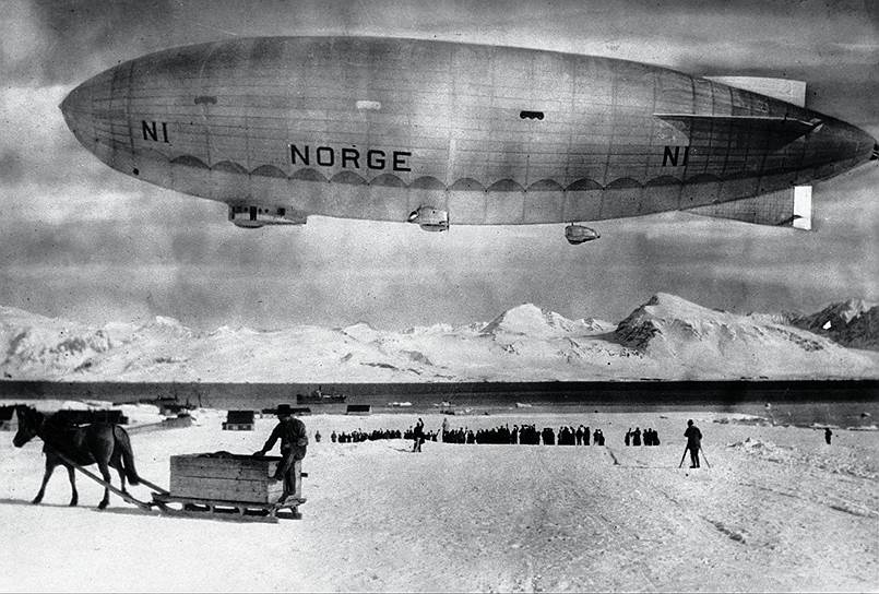 1926 год. Завершился первый трансарктический перелет на дирижабле «Норвегия» со Шпицбергена на Аляску через Северный полюс