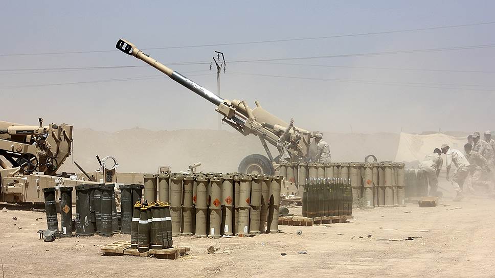 Артиллерийская точка иракских военных во время сражения с боевиками ИГИШ в мухафазе Дияла